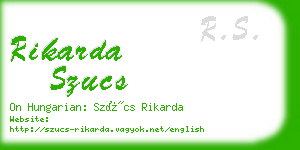 rikarda szucs business card